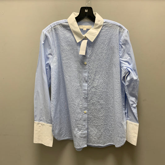 Blouse Long Sleeve By Loft In Blue, Size: M