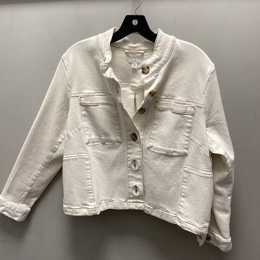 Jacket Denim By J. Jill In Cream Denim, Size: Petite