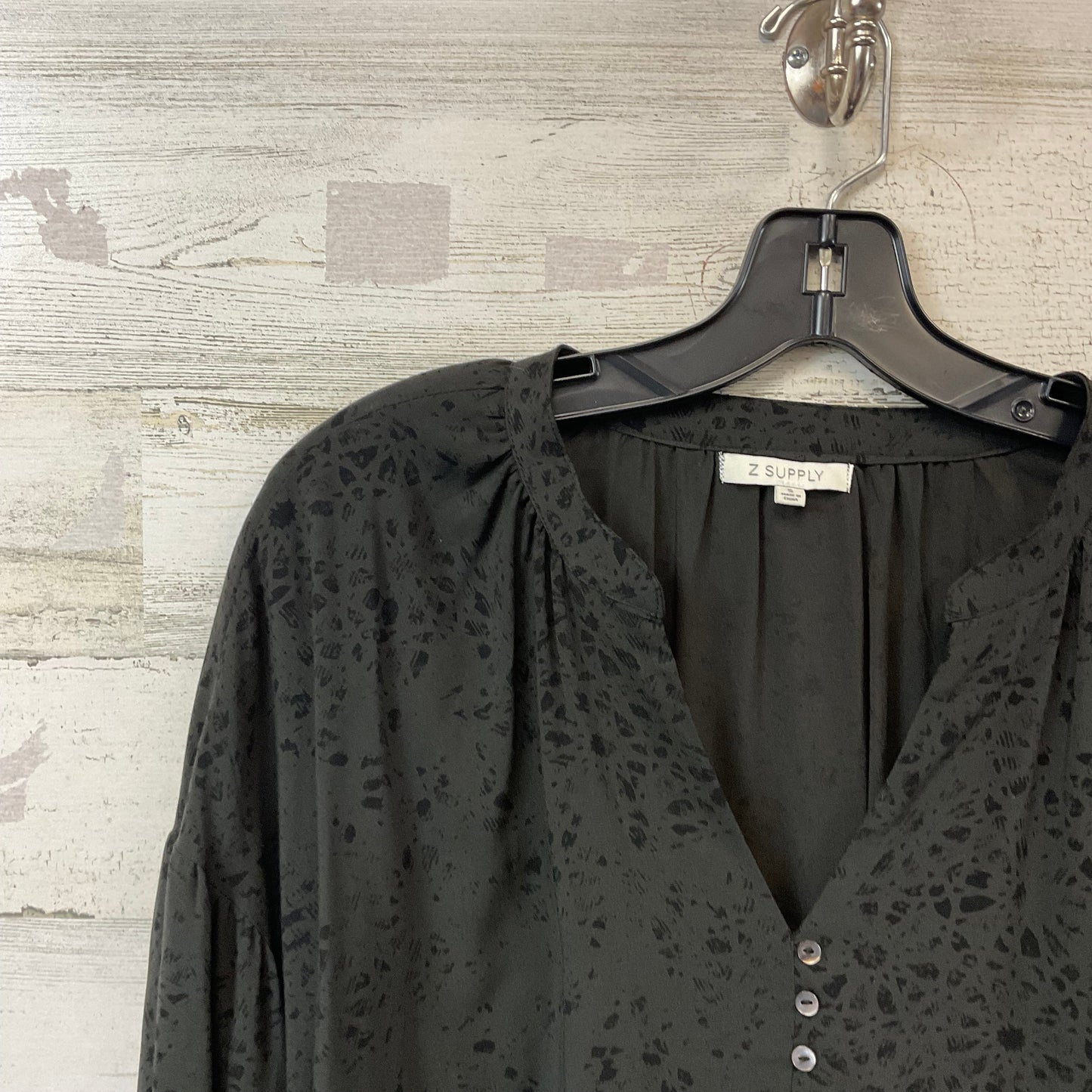 Blouse Long Sleeve By Z Supply In Black, Size: S