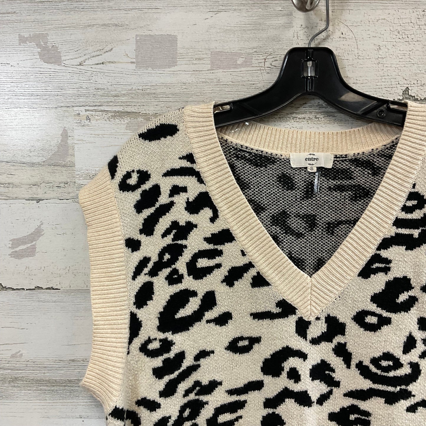 Vest Sweater By Entro In Cream, Size: S