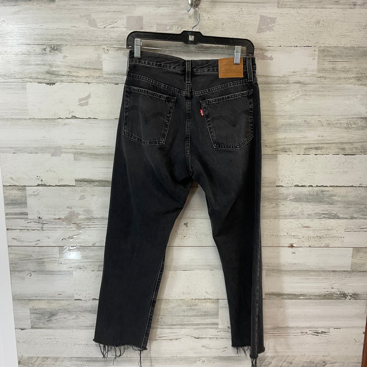 Jeans Straight By Levis In Black Denim, Size: 6