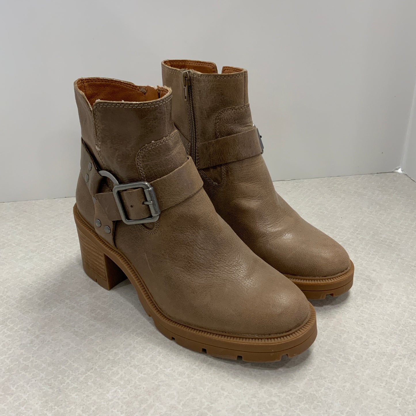 Boots Ankle Heels By Lucky Brand In Brown, Size: 7