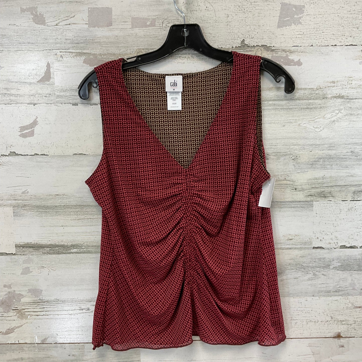 Top Sleeveless By Cabi In Red, Size: M