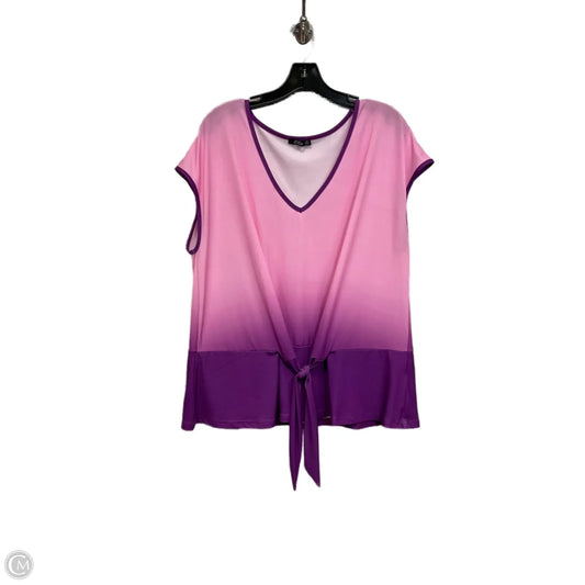 Top Short Sleeve By Lily In Pink, Size: Xl