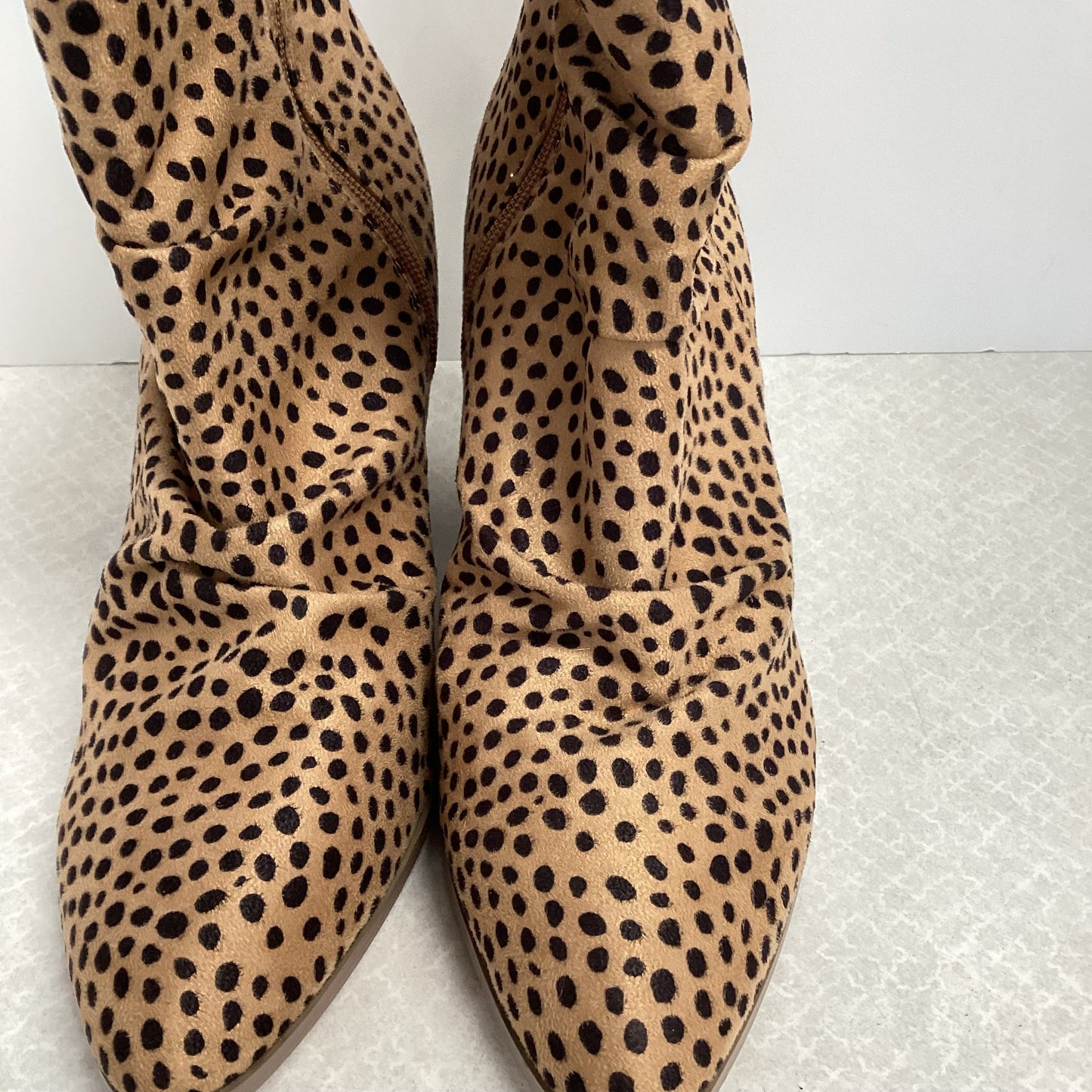 Boots Ankle Heels By  Queen George  In Animal Print, Size: 10