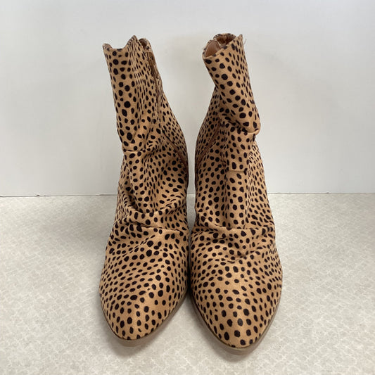 Boots Ankle Heels By  Queen George  In Animal Print, Size: 10