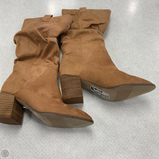 Boots Mid-calf Heels By Report In Brown, Size: 8