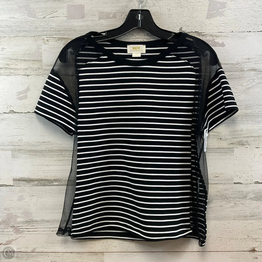 Top Short Sleeve By Maeve In Black & White, Size: S