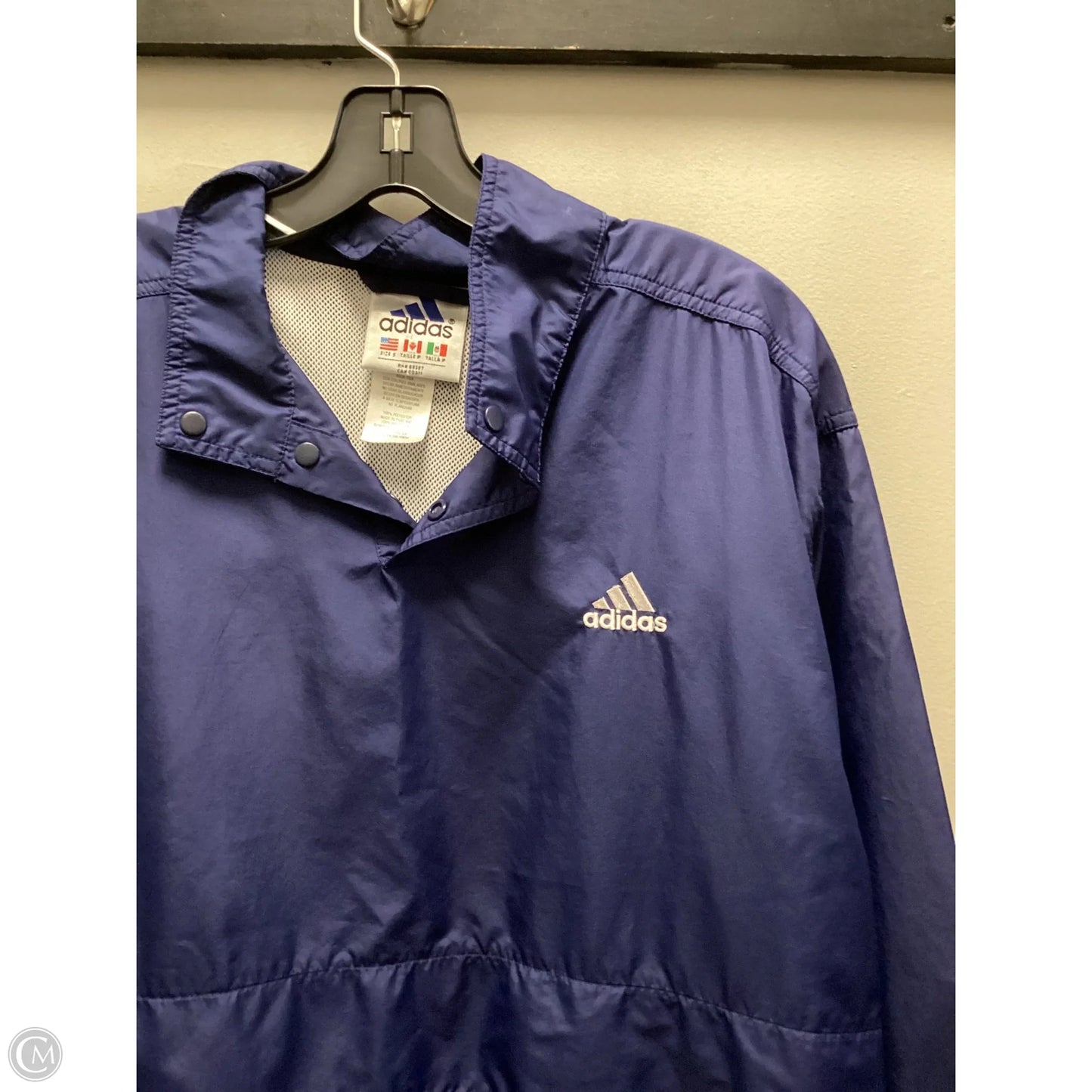 Athletic Jacket By Adidas In Blue, Size: S