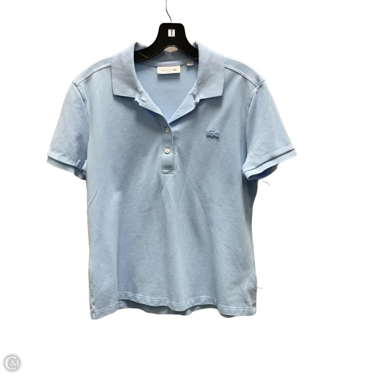Top Short Sleeve By Lacoste In Blue, Size: S