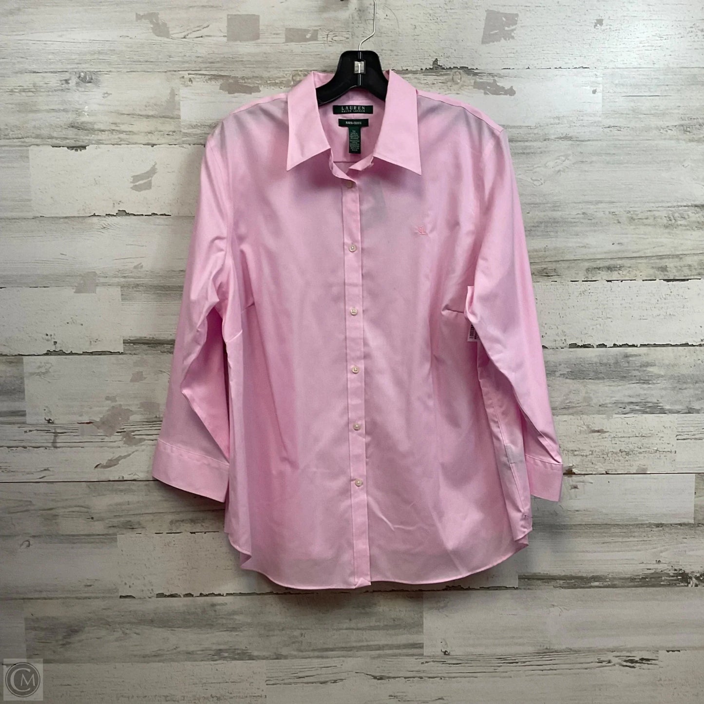 Blouse Long Sleeve By Lauren By Ralph Lauren In Pink, Size: 1x