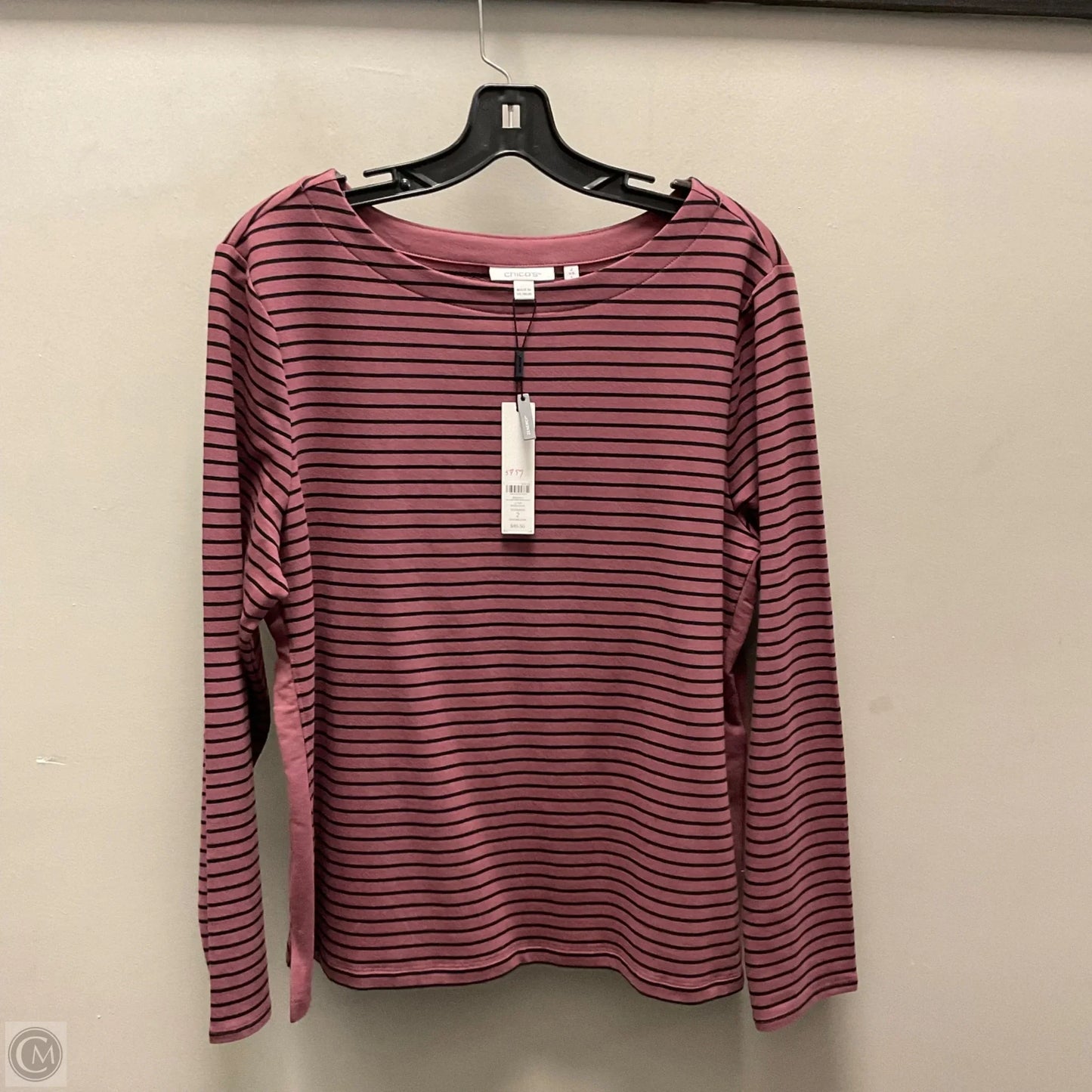 Top Long Sleeve Basic By Chicos In Pink, Size: L