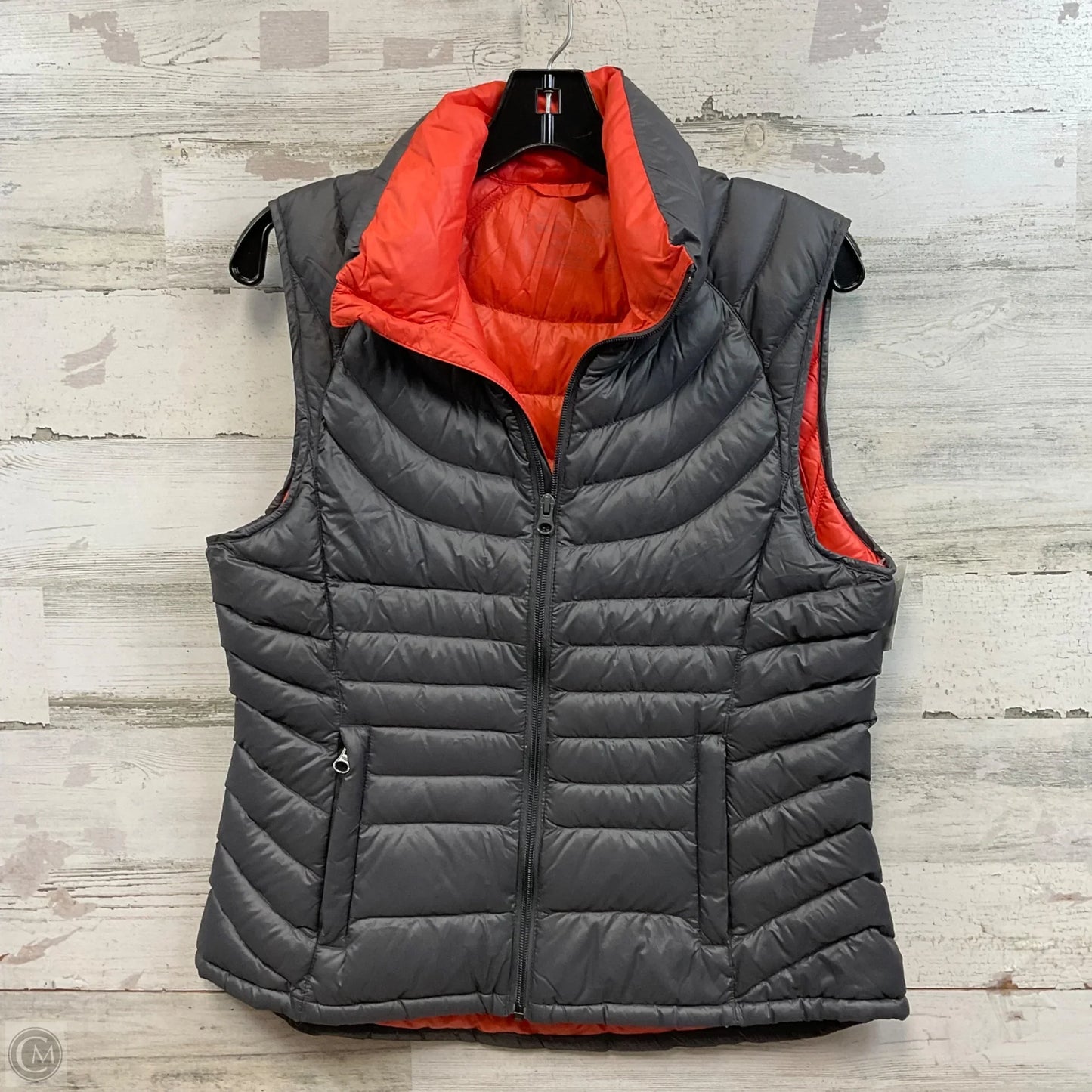 Vest Puffer & Quilted By Bernardo In Grey, Size: M