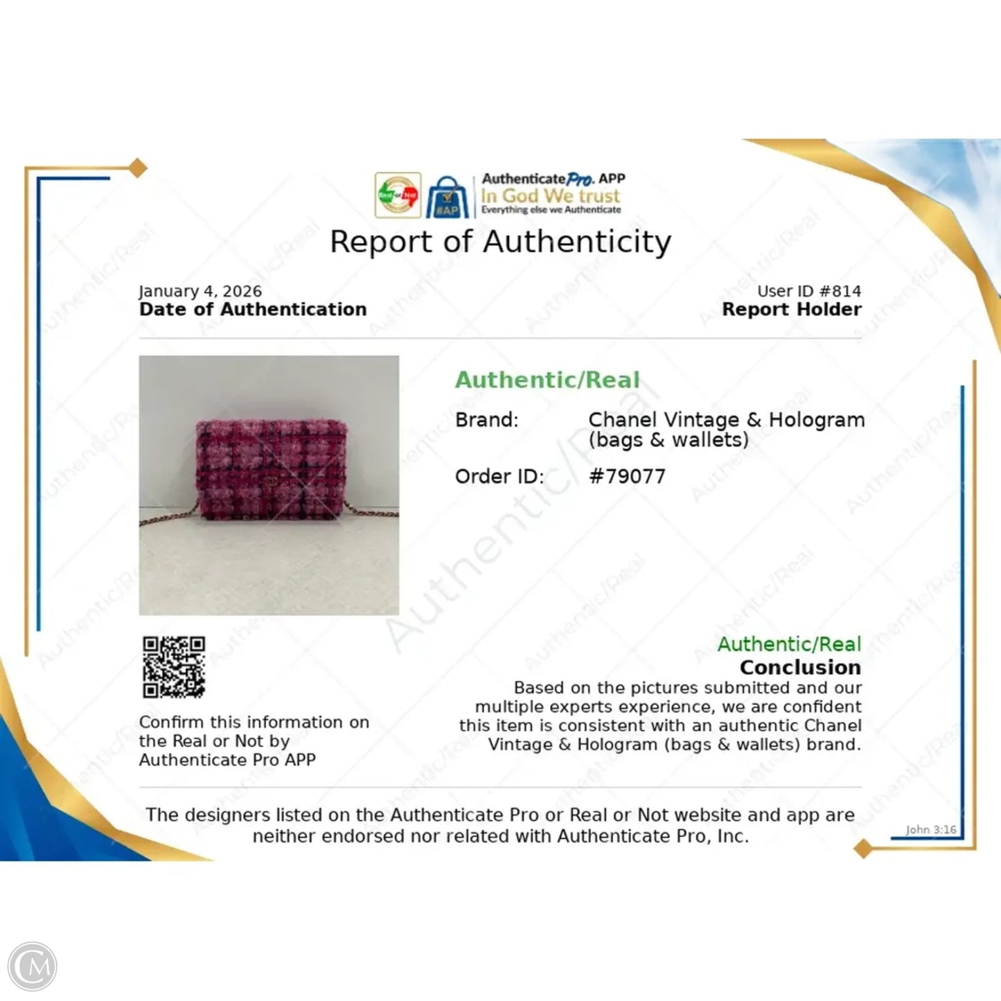 Crossbody Luxury Designer By Chanel, Size: Small