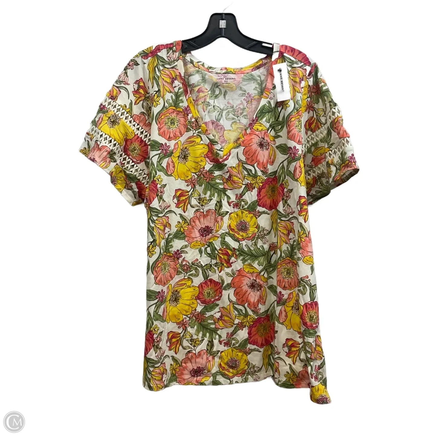Top Short Sleeve By Lane Bryant In Yellow, Size: 3x