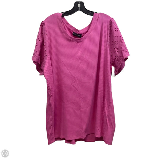 Top Short Sleeve By Lane Bryant In Pink, Size: 4x
