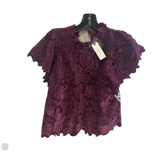 Blouse Short Sleeve By Anthropologie In Purple, Size: S