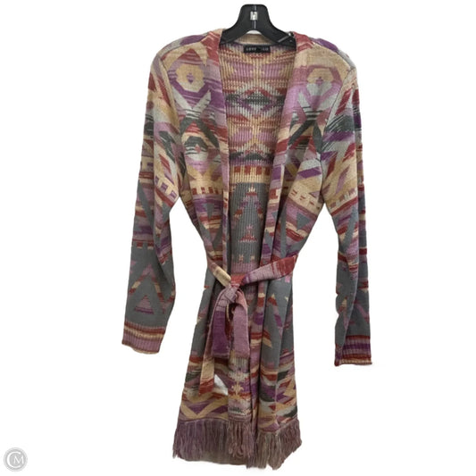 Sweater Cardigan By Love Ellie In Purple & Red, Size: L