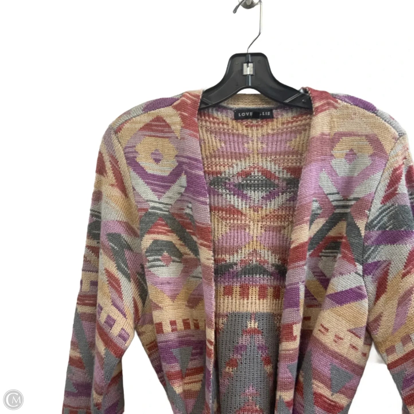 Sweater Cardigan By Love Ellie In Purple & Red, Size: L
