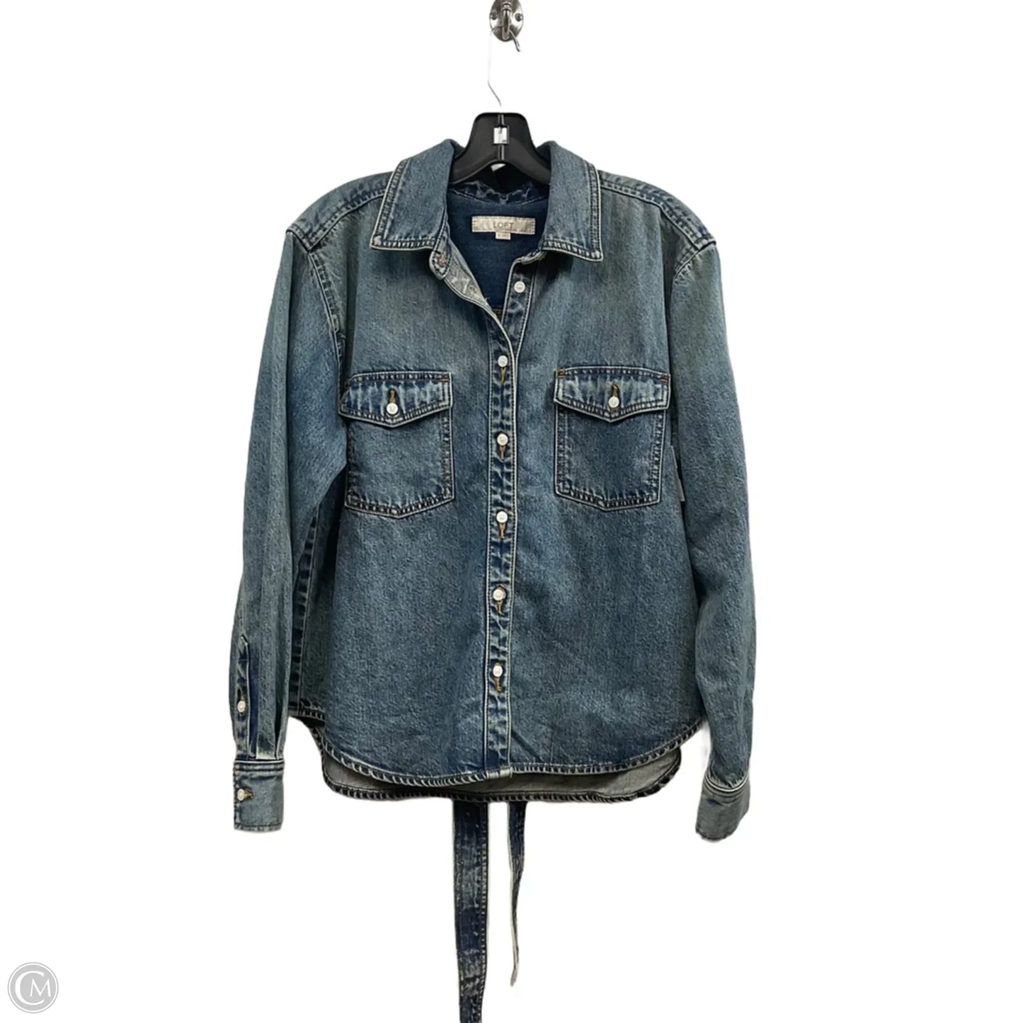 Jacket Denim By Loft In Blue Denim, Size: M