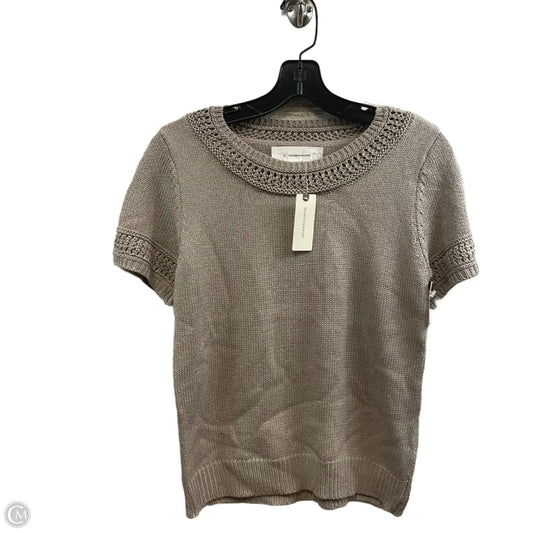 Sweater Short Sleeve By Anthropologie In Taupe, Size: S