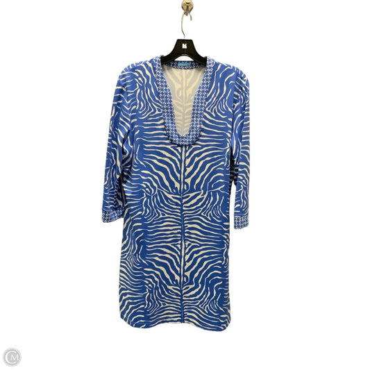 Dress Casual Midi By J Mclaughlin In Blue & White, Size: Xl