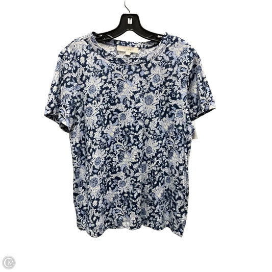 Top Short Sleeve By Loft In Blue, Size: L