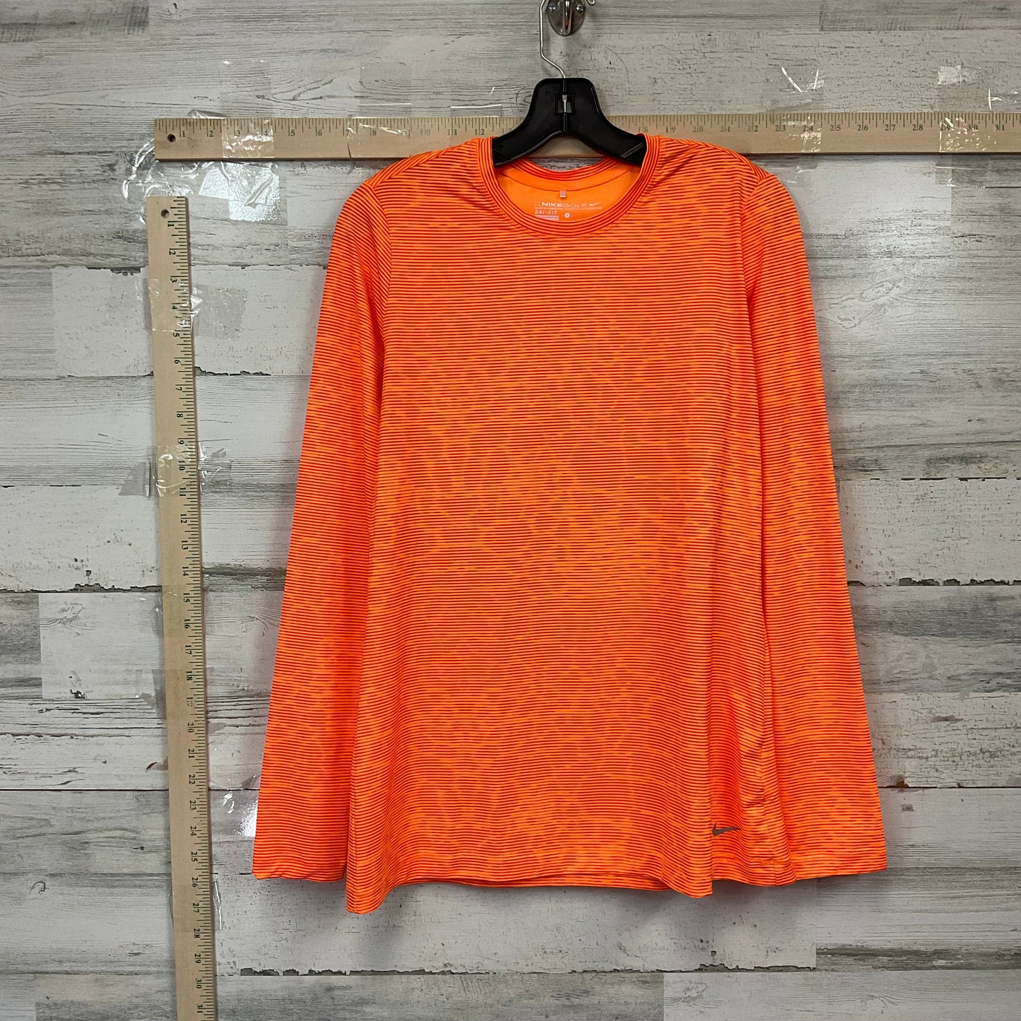 Athletic Top Long Sleeve Crewneck By Nike Apparel In Orange, Size: L