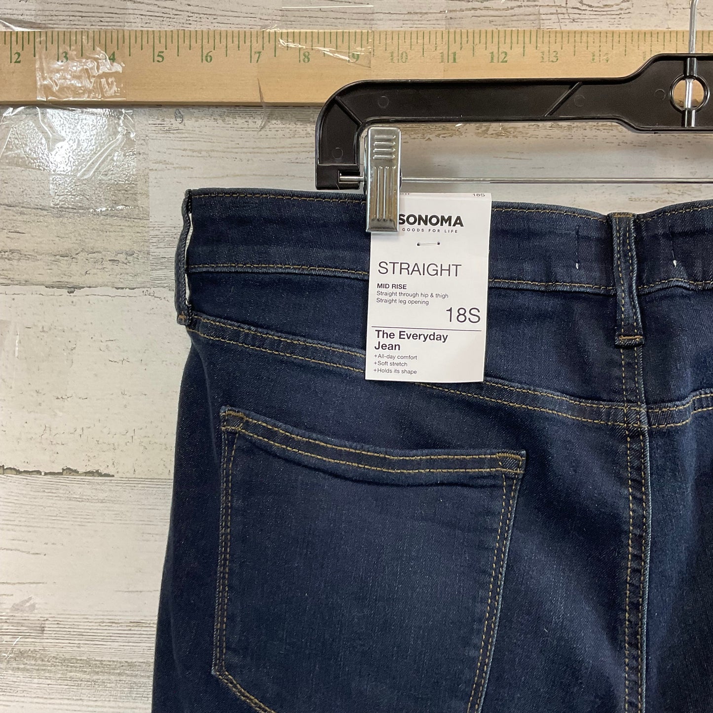 Jeans Straight By Sonoma In Blue Denim, Size: 18