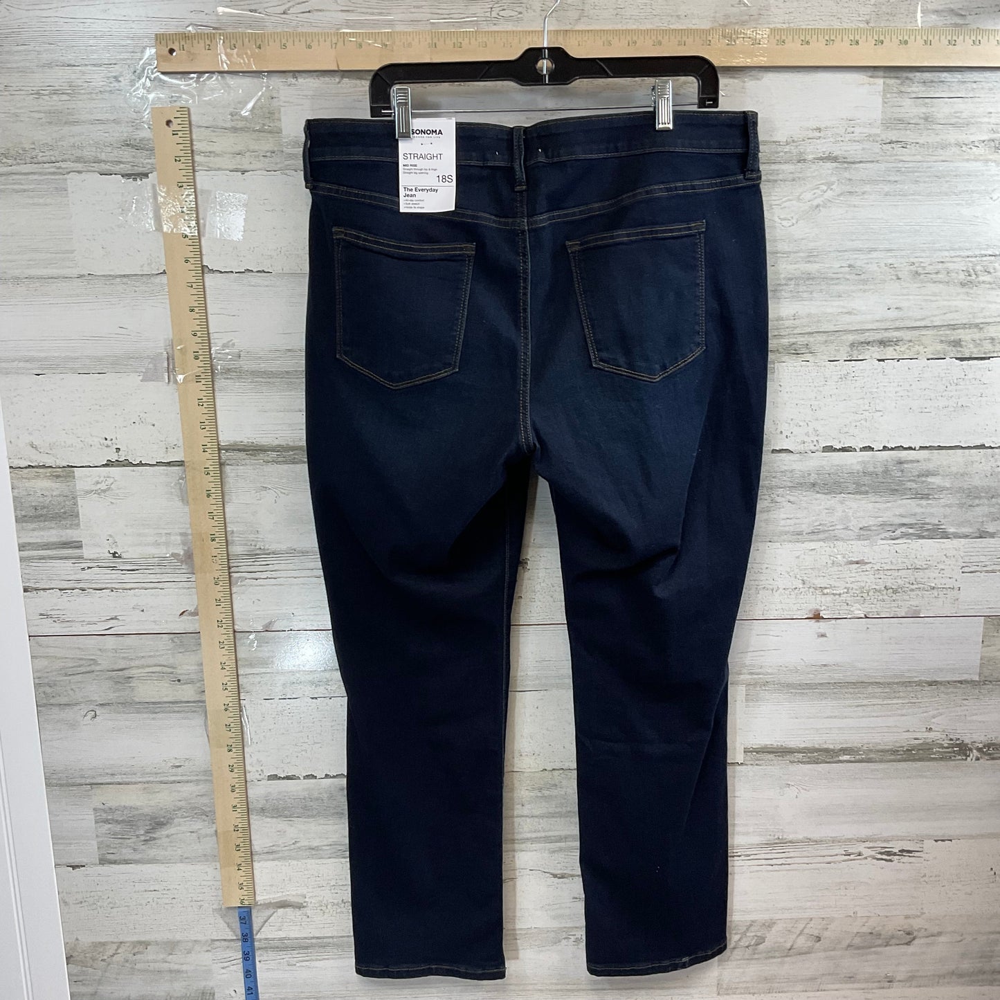 Jeans Straight By Sonoma In Blue Denim, Size: 18