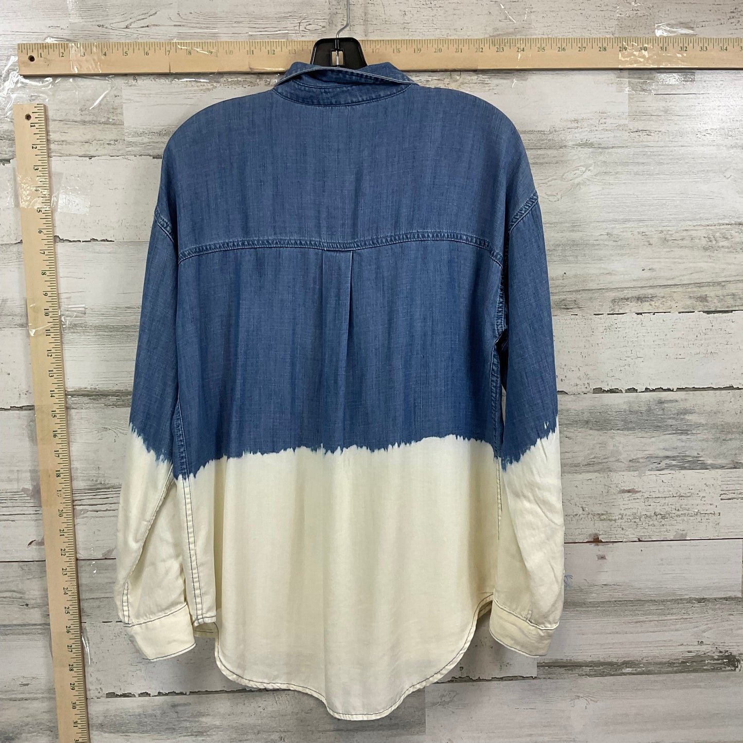 Blue & White Blouse Long Sleeve Calvin Klein, Size M