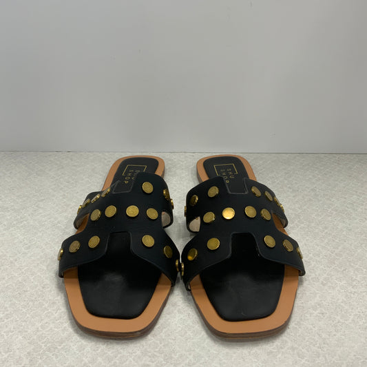 Black Sandals Flats Shu Shop, Size 10