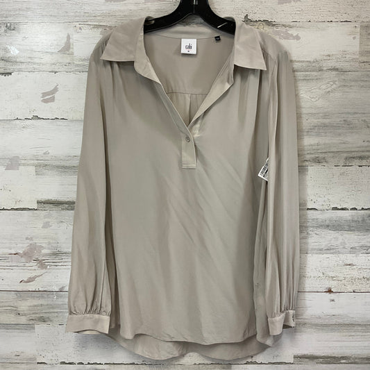 Blouse Long Sleeve By Cabi In Taupe, Size: M