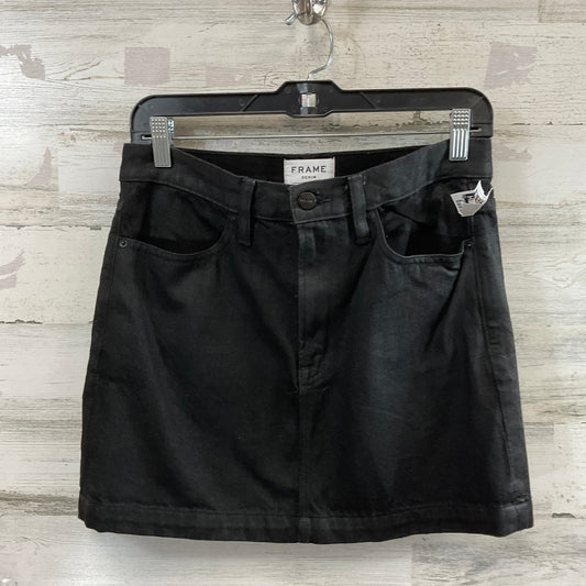 Skirt Mini & Short By Frame In Black Denim, Size: 2