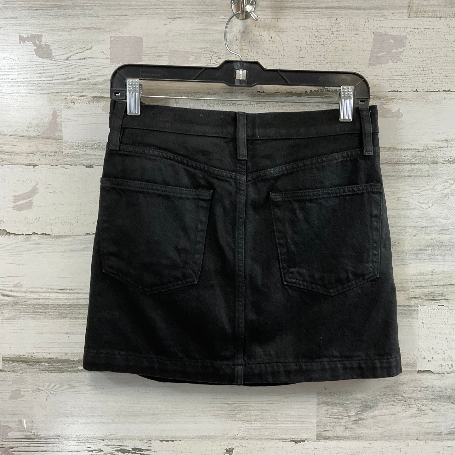 Skirt Mini & Short By Frame In Black Denim, Size: 2