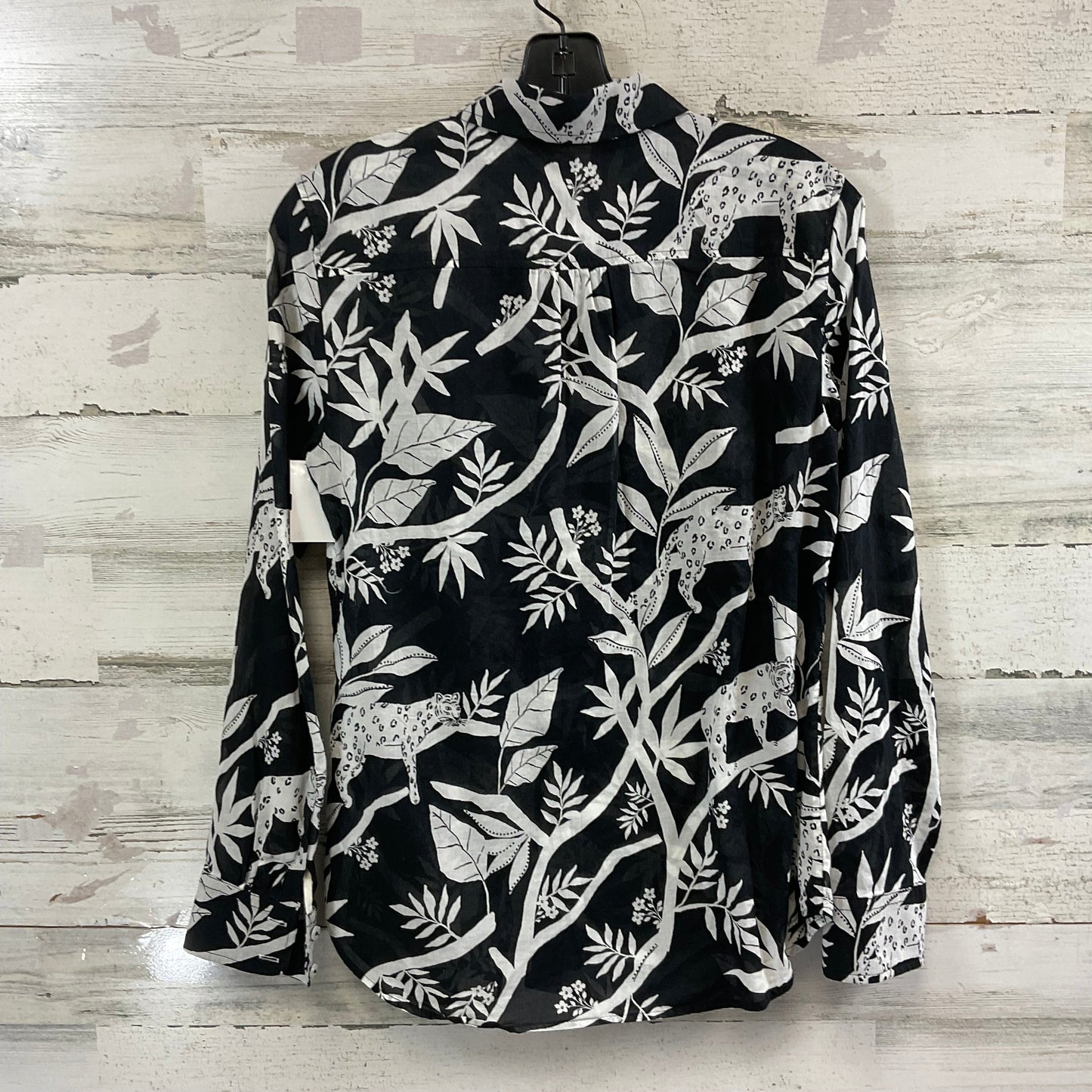 Blouse Long Sleeve By Talbots In Black & White, Size: Xs