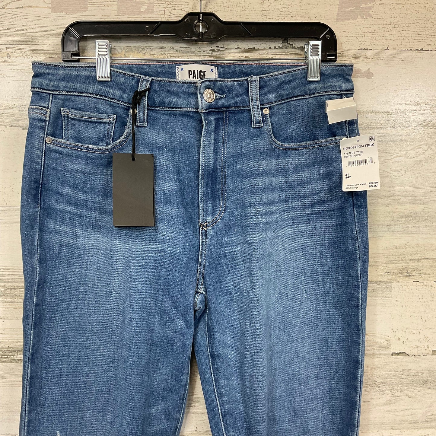 Jeans Straight By Paige In Blue Denim, Size: 12