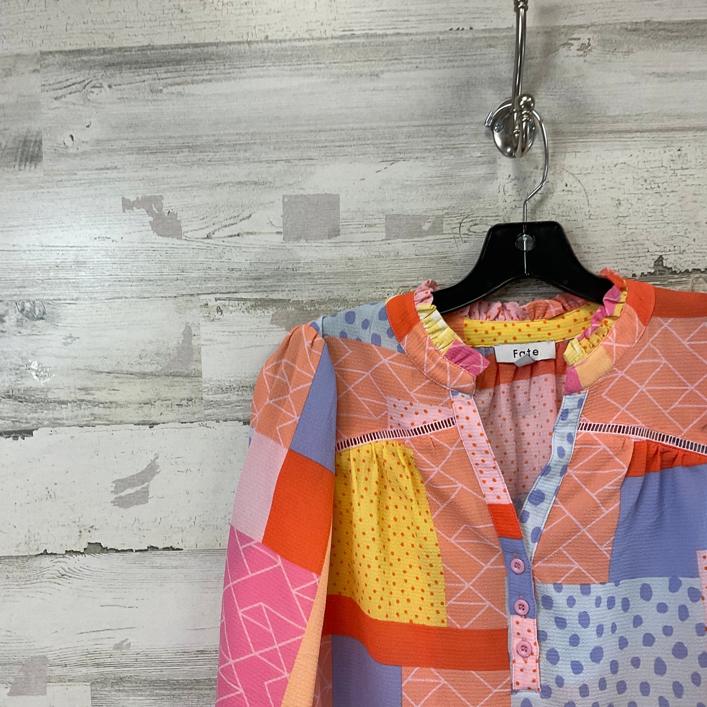 Blouse Long Sleeve By Fate In Orange, Size: S