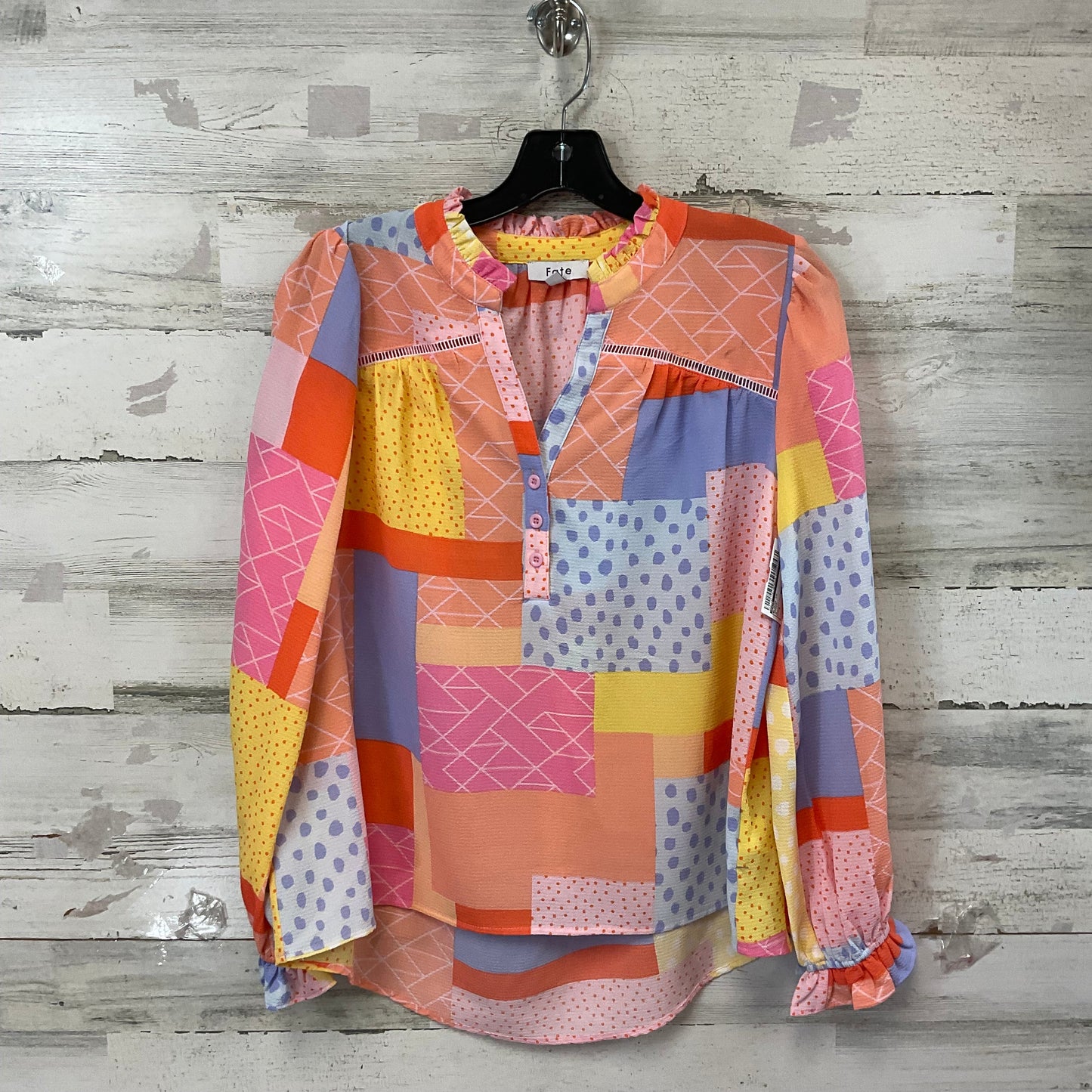 Blouse Long Sleeve By Fate In Orange, Size: S