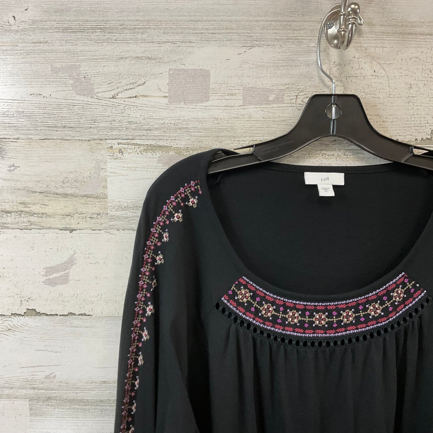 Top Long Sleeve By J. Jill In Black, Size: Xl