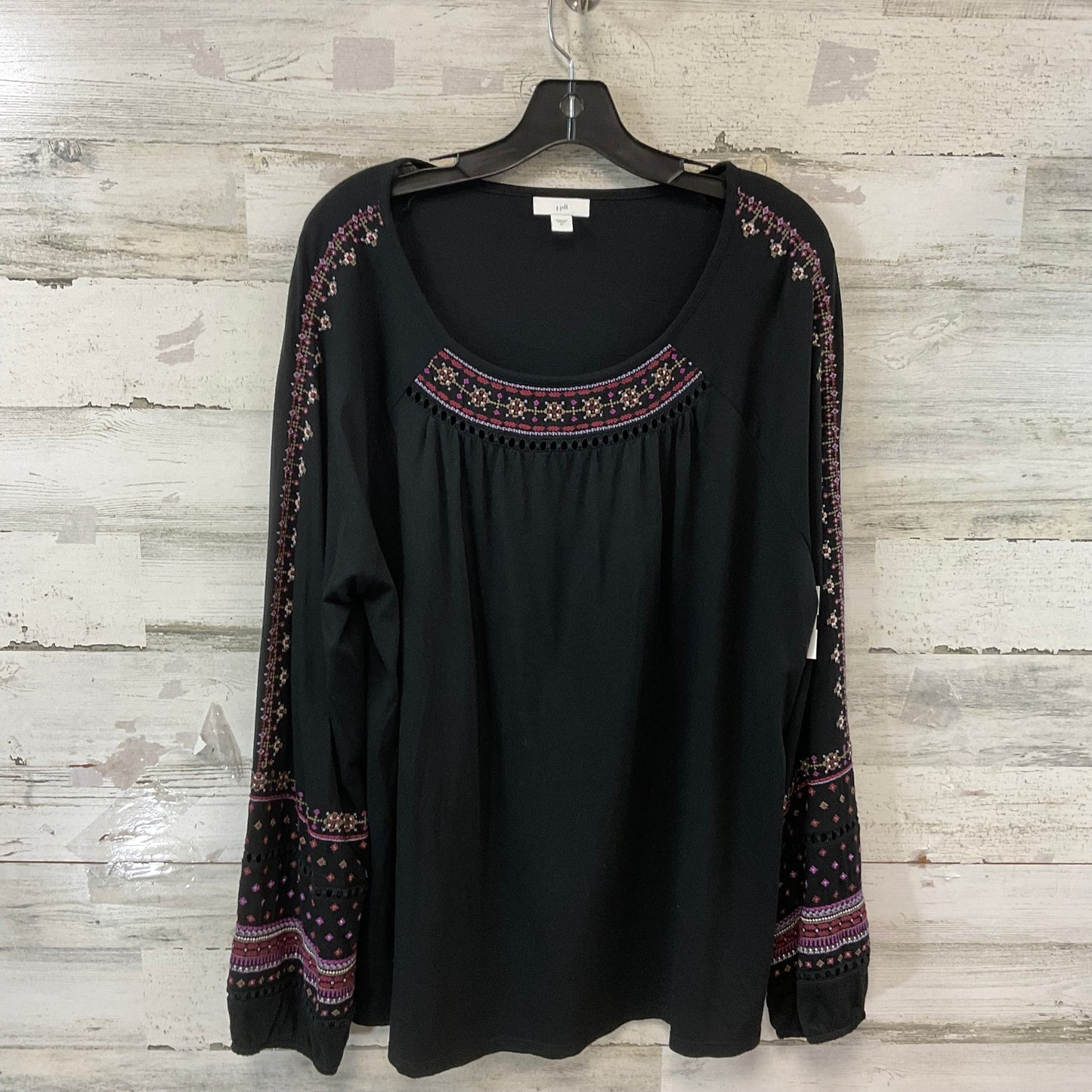 Top Long Sleeve By J. Jill In Black, Size: Xl