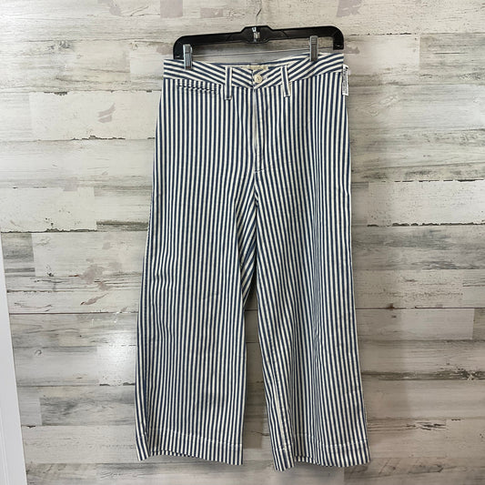 Pants Wide Leg By Madewell In Blue & White, Size: 6