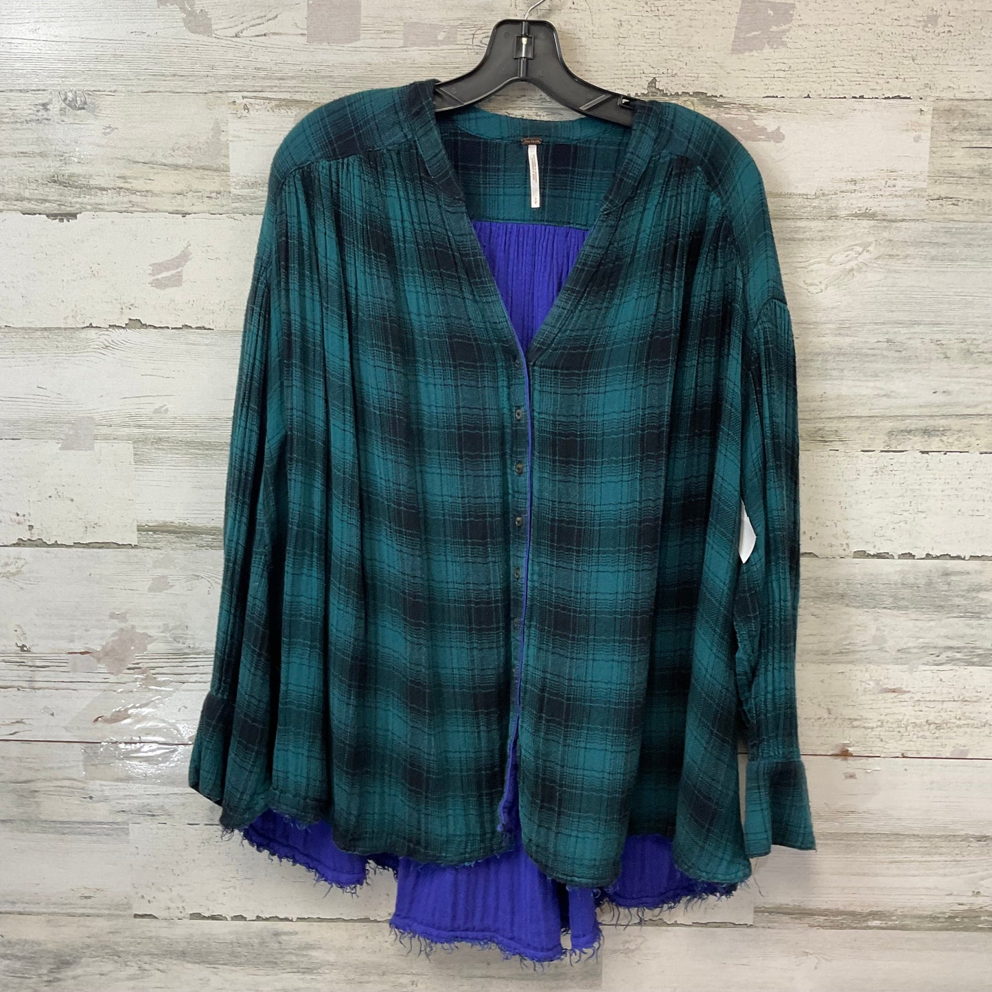 Blouse Long Sleeve By Free People In Green, Size: S