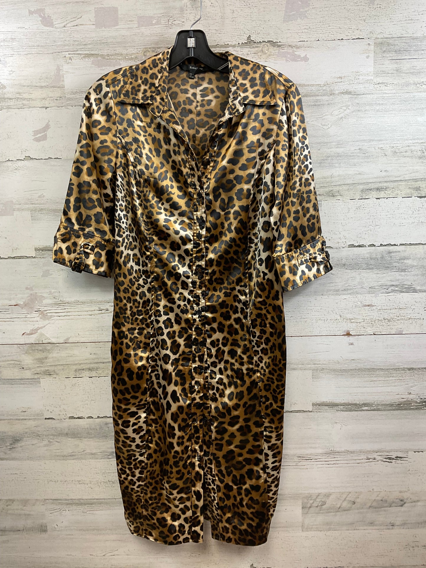 Dress Casual Midi By Zara Basic In Animal Print, Size: S