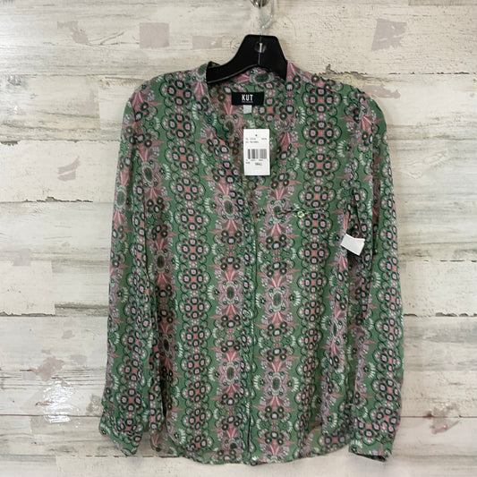 Blouse Long Sleeve By Kut In Green, Size: S