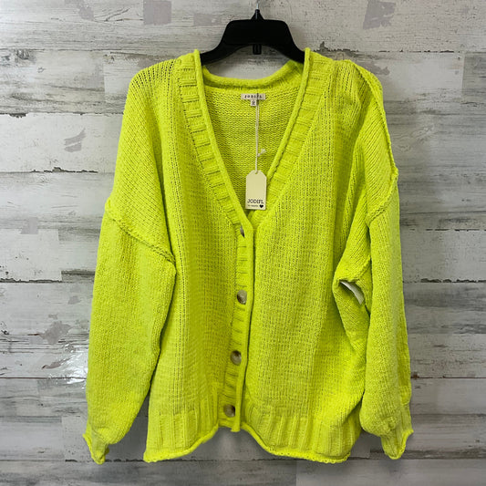 Sweater Cardigan By Jodifl In Chartreuse, Size: L