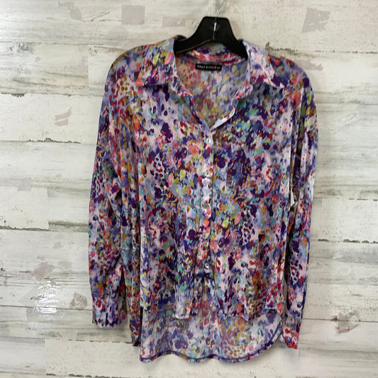 Blouse Long Sleeve By Nally And Millie In Purple, Size: S