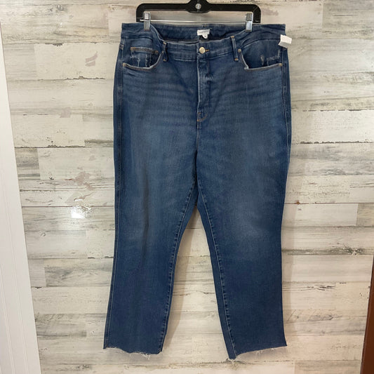 Jeans Straight By Good American In Blue Denim, Size: 18