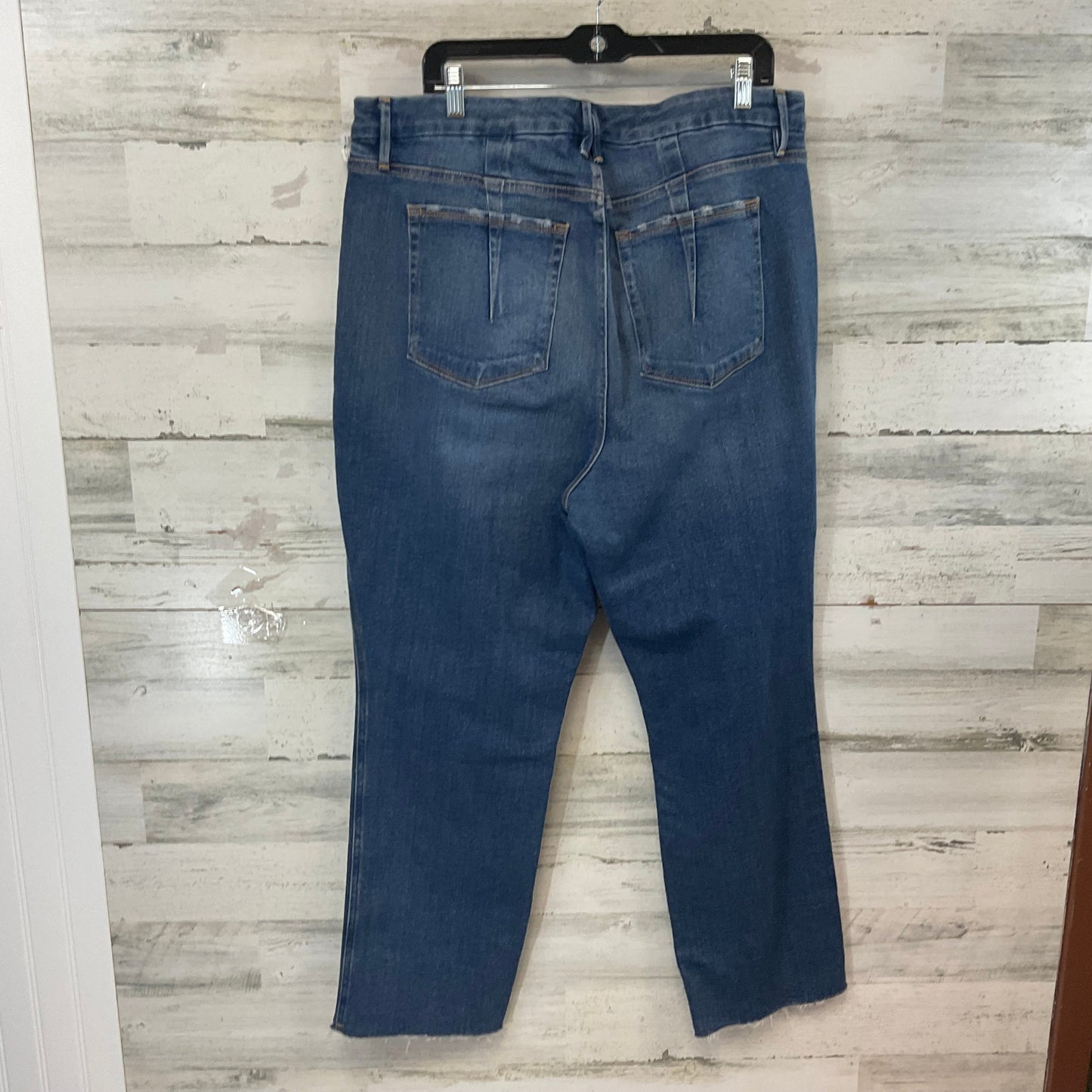 Jeans Straight By Good American In Blue Denim, Size: 18