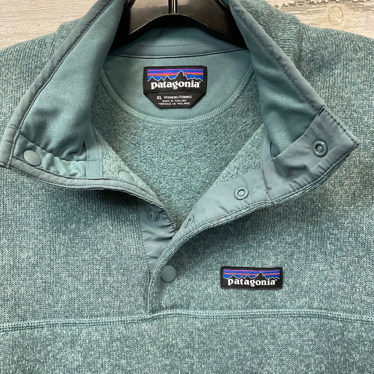 Sweatshirt Collar By Patagonia In Green, Size: Xl